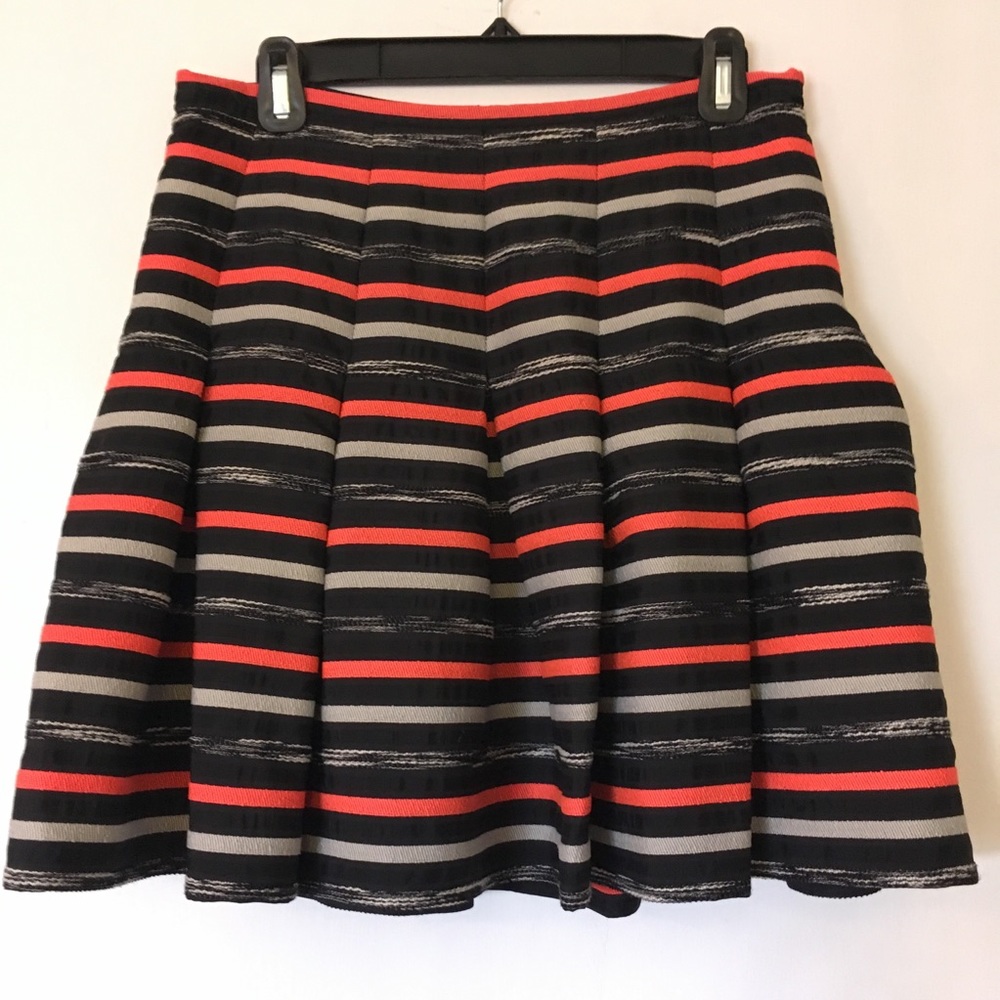 Anthropologie Pink / Black Striped Skirt